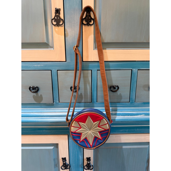Disney Store Handbags - Women's Disney Store Captain Marvel Blue Red Crossbody Bag One Size
